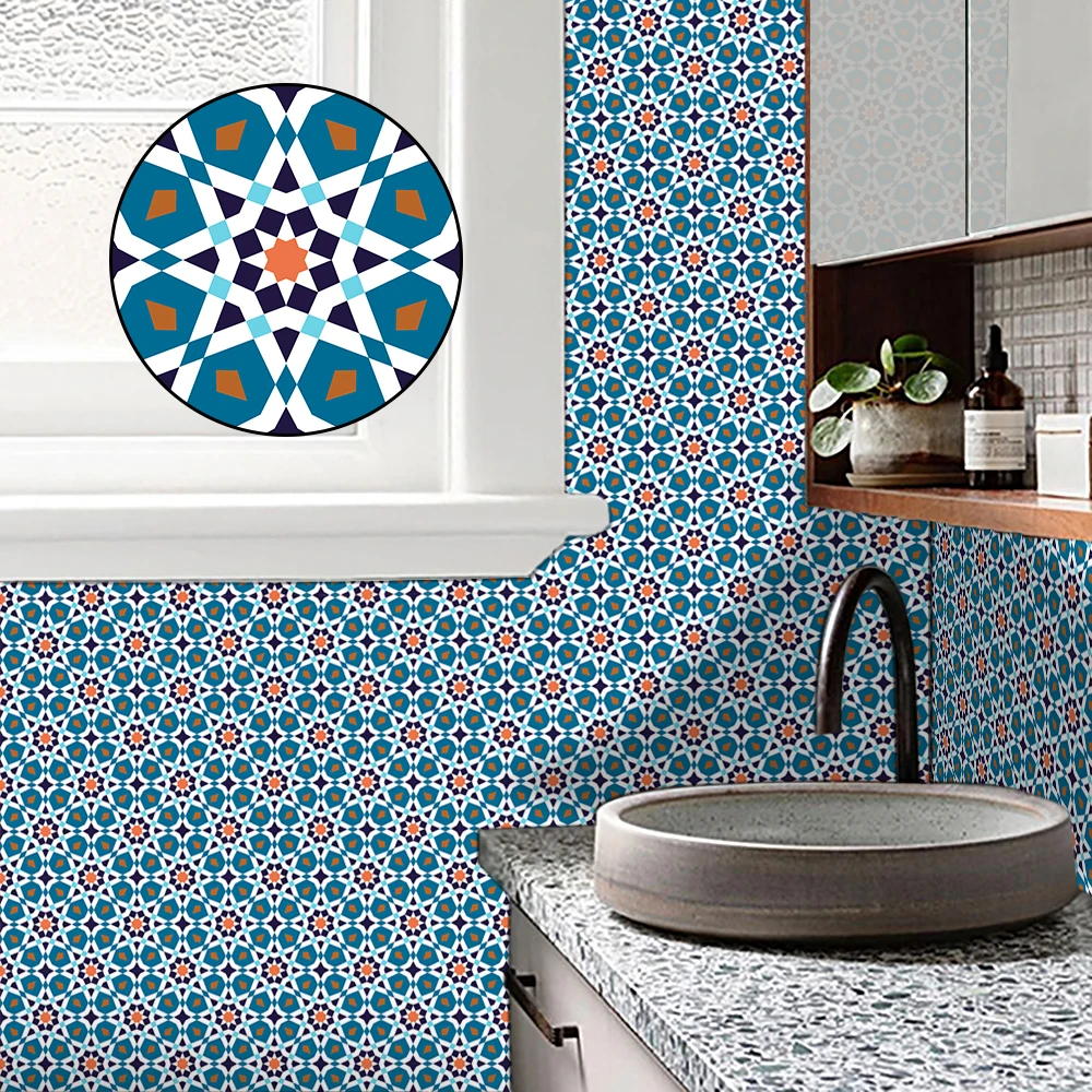2D Adesivi per Cucina, 20 Pezzi Impermeabile Piastrelle da Parete in PVC Piastrelle Autoadesive in Buccia e Bastone Decorazione Artistica per Cucina, Soggiorno, Bagno (15 * 15cm