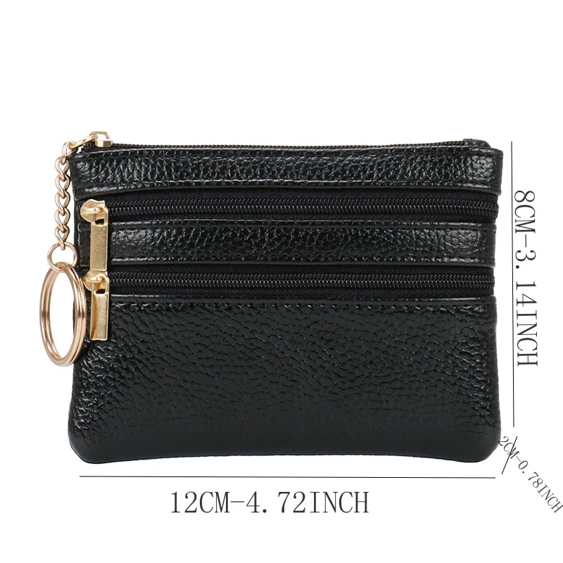Zero Wallet Women's Short PU Leather Small Wallet Multifunctional Card Bag Soft Leather Key Bag Zipper card case holder coin purse key purse