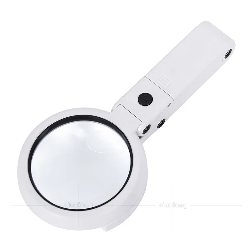 5X/10X Magnifying Glass with 8 LED Light Foldable Stand Desk Reading for Jewelry Appraisal Reading Repair