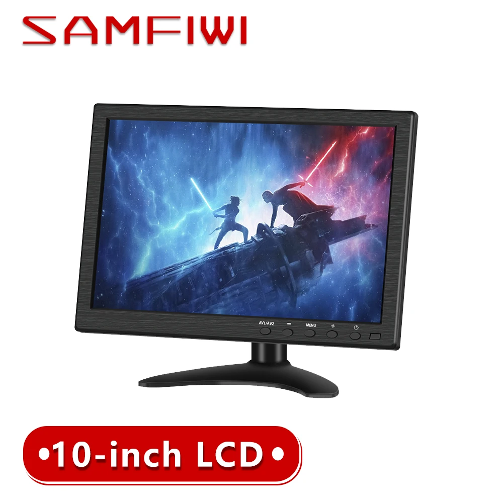 

10-дюймовый ЖК-монитор HD для подголовника автомобиля, HDMI/VGA/AV/USB/SD TV & PC, 2-канальный видеовход, монитор безопасности, DVD-плеер с динамиком