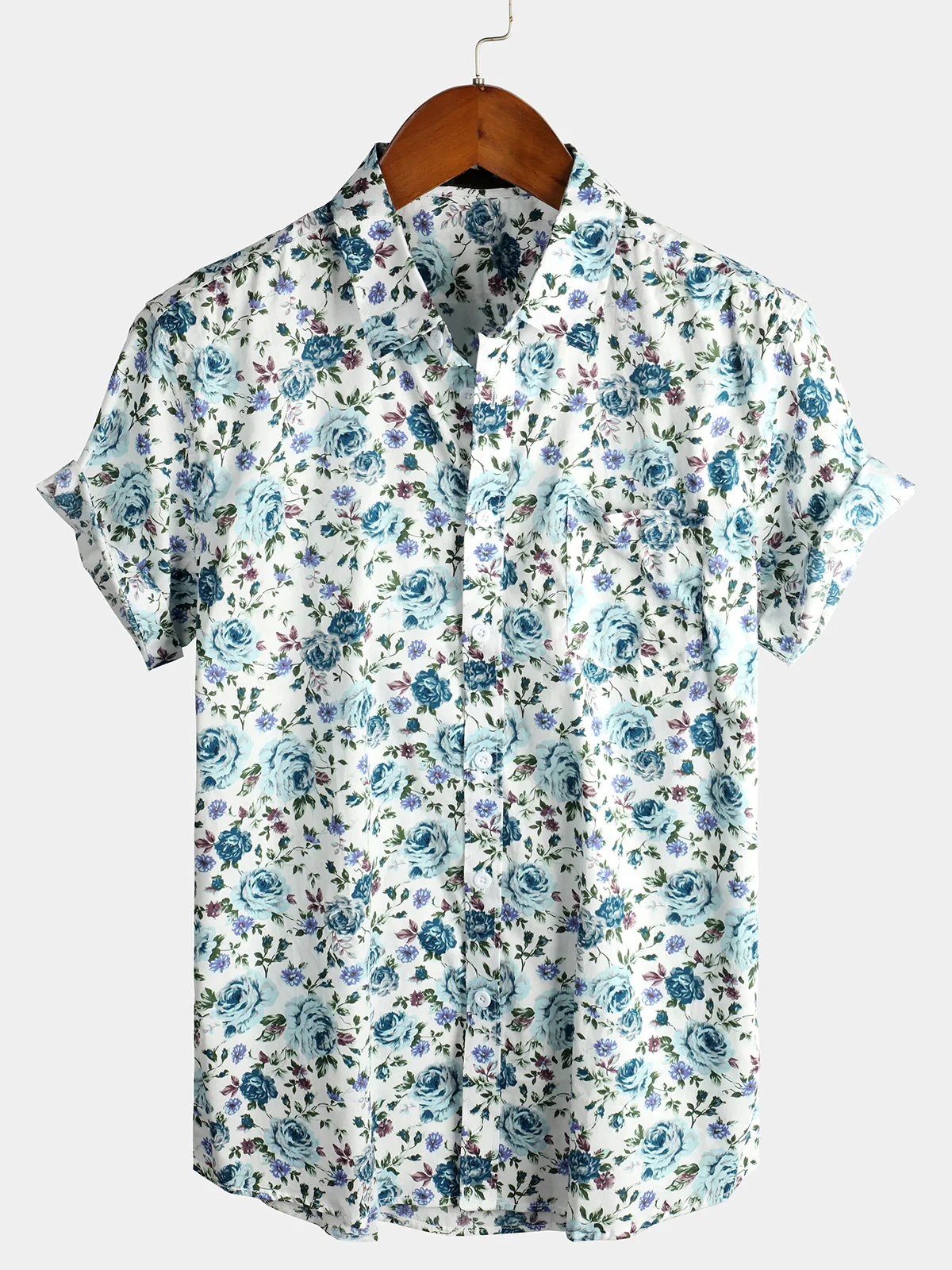Mens Striped Casual Holiday Short Sleeve Orange Summer Button Down Shirt Hawaiian Shirt Summer Spring Lapel Button Down