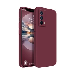 Luxury Ultrathin Shockproof Silicone Case with Camera Protection for IQOO Z5 (Plum)