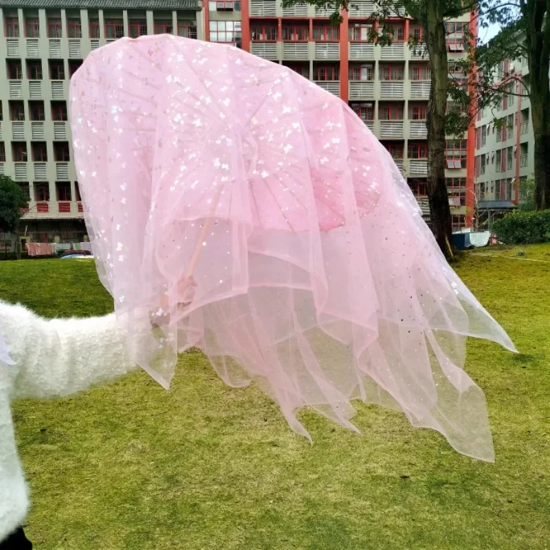 

Pink Fresh Yarn Umbrella Ancient Style Dance Chinese Style Dance Umbrella Performance Props Ancient Oil Paper Umbrella