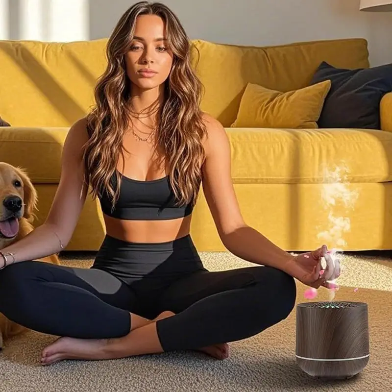 Air Diffuser Desk Humidifier 7 Color Gradient Lights Auto Shut Off Function 300ml Small Humidifier Scent Decor Odor Eliminator