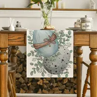 Eucalyptus Egg Easter Linen Table Runner Spring Farmhouse Kitchen Dining Table Decor for Indoor Outdoor Home Holiday Party Decor 2