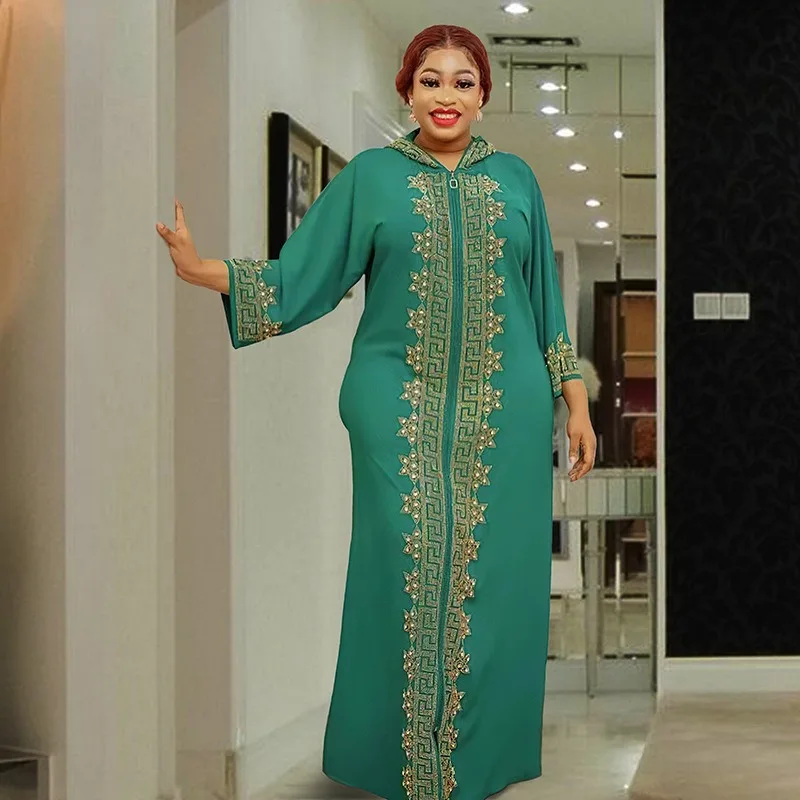 African Dresses For Women Elegant Polyester 2023 New Muslim Fashion Abayas Dashiki Robe Kaftan Long Maxi Dress Turkish Africa