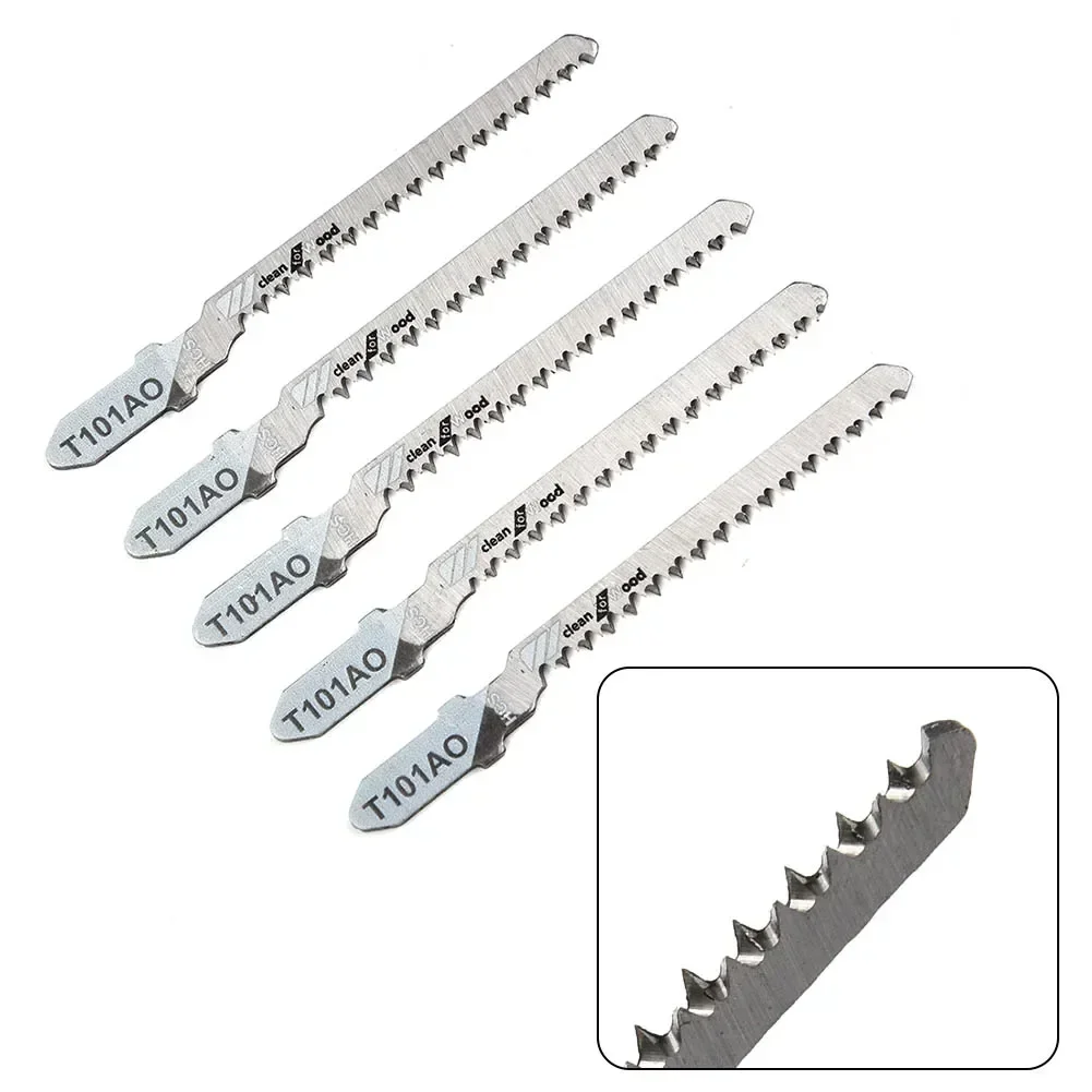 HCS Steel T-Shank Jigsaw Blades Saw Blade Curve Cutting Tool For Cutting Wood 5PCS 4'' T101AO