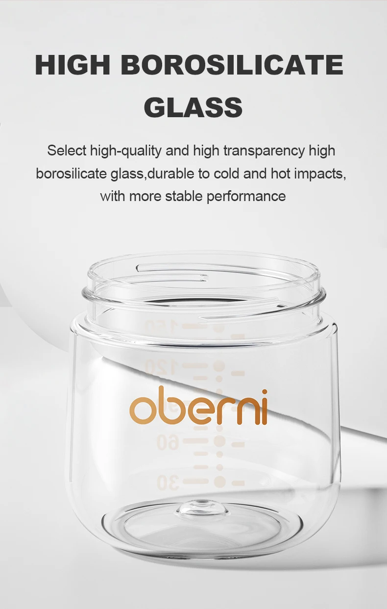 Oberni 5oz baby glass feeding bottle have new vent tube and supper soft silicone nipple as Halloween Day gift