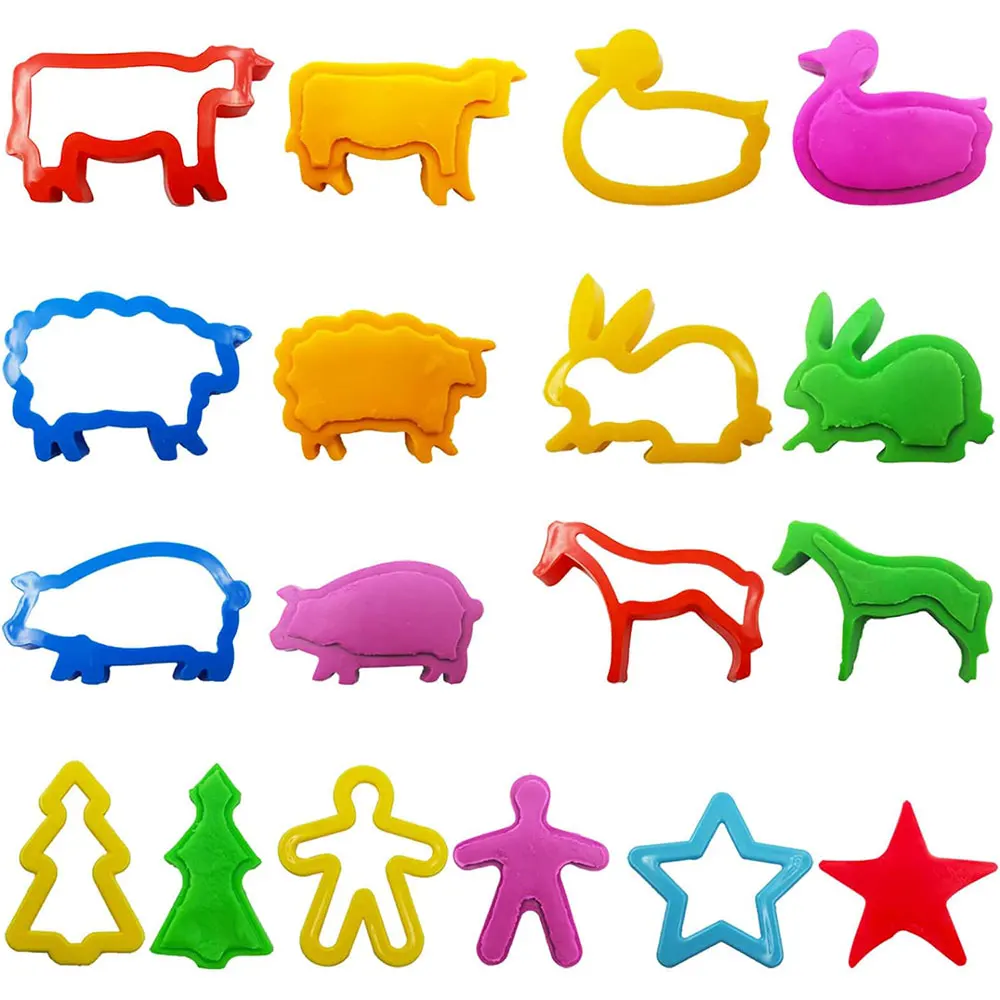 Children Cartoon Dinosaur Fruit Roller Cutter Scissors Dough Accessories Plasticine Mold Early Educational Toy Dough Play Tools 4