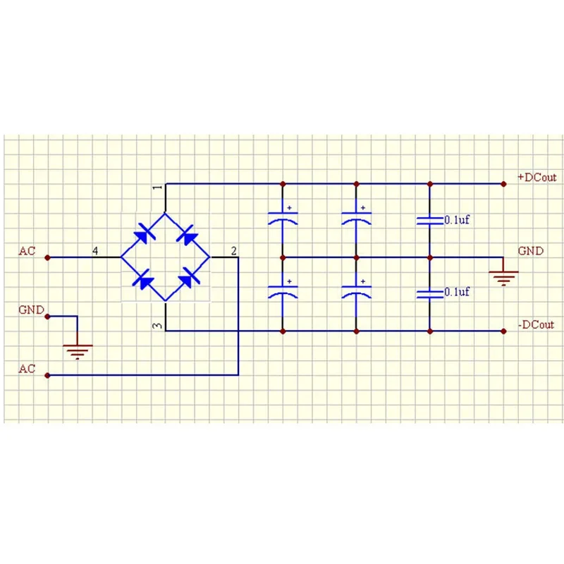 DLHiFi 고전력 단일 브리지 커패시터 정류기 필터 전원 보드 HiFi 오디오 증폭기 용 20A 35mm 4 비트 이중 전압