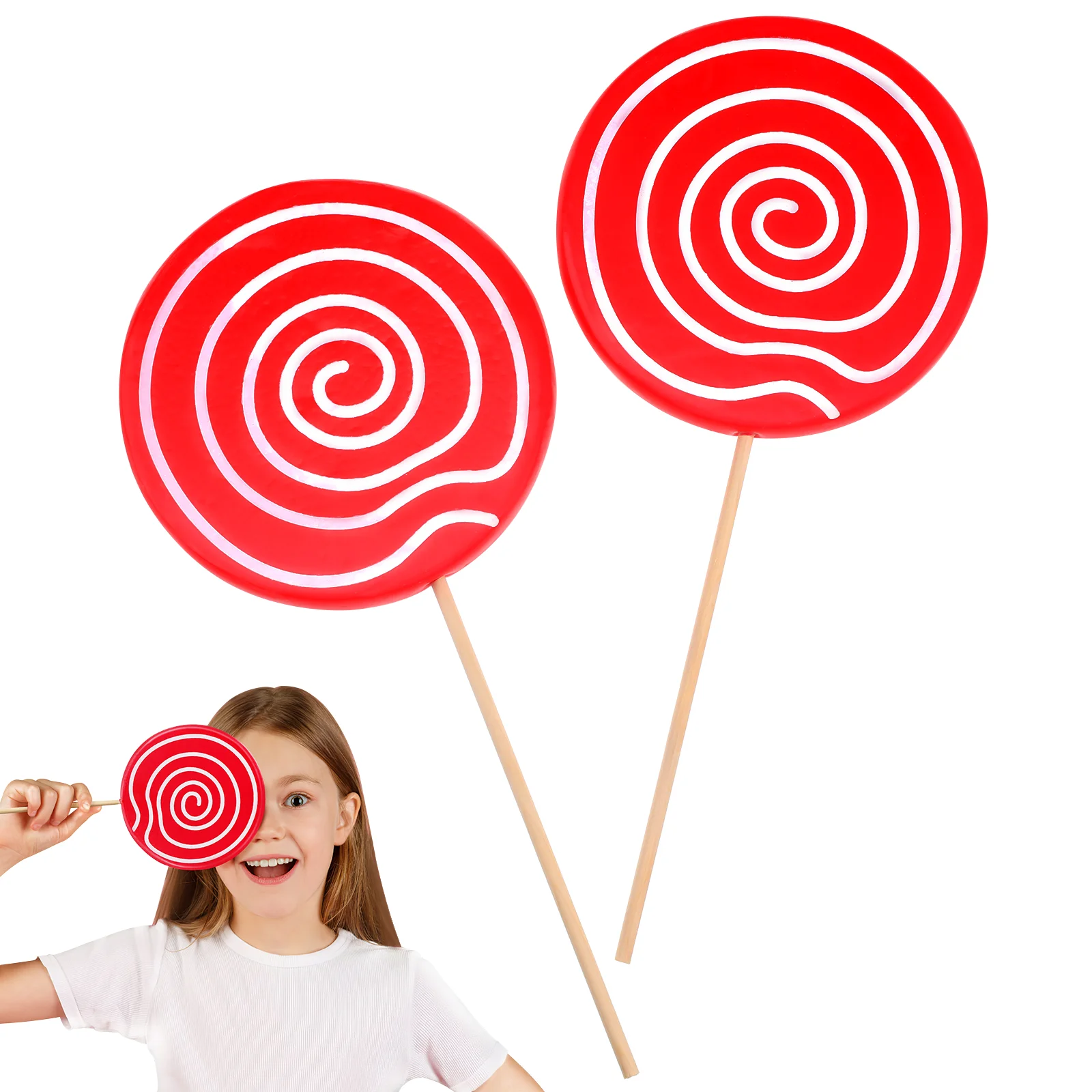 

Gadpiparty Kids Lollipop Props Candy Lollipop Ornaments Christmas Lollipop Stick Decoration Fake Food Photo Booth Prop