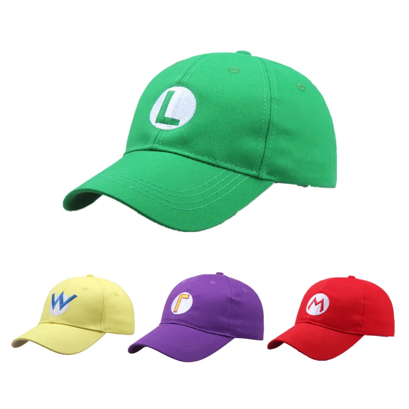 

New Funny Game Super Luigi Bros Sun Hat Cartoon Anime Cute Cosplay Costumes Accessories Baseball Cap Gift