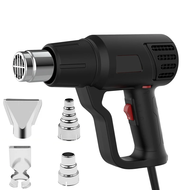 220V Heat Gun Adjustable Temperature 60-600 ℃ 4 Nozzles for DIY Stripping Paint Shrinking hot air gun heat gun