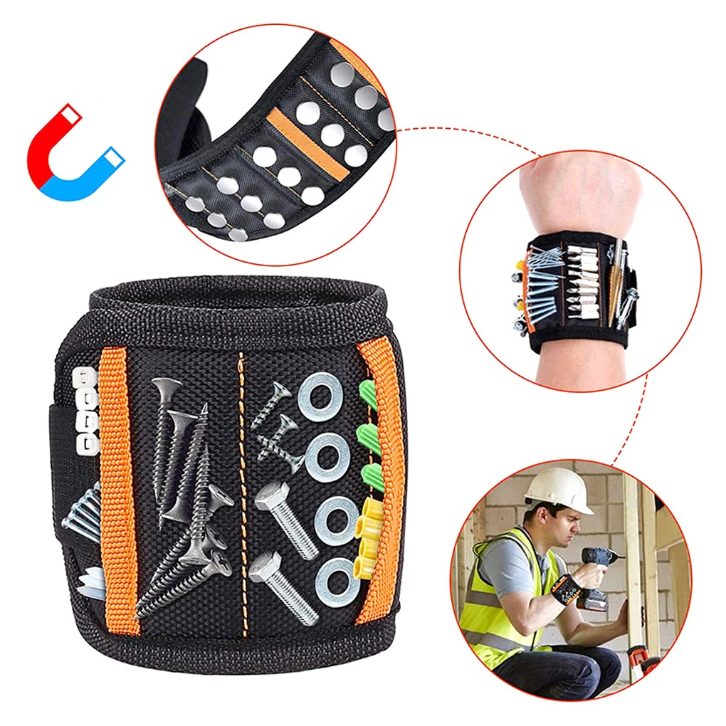 

Magnetic Wristband Tool Bag with Strong Magnets Belt Repair Organizer Bolts