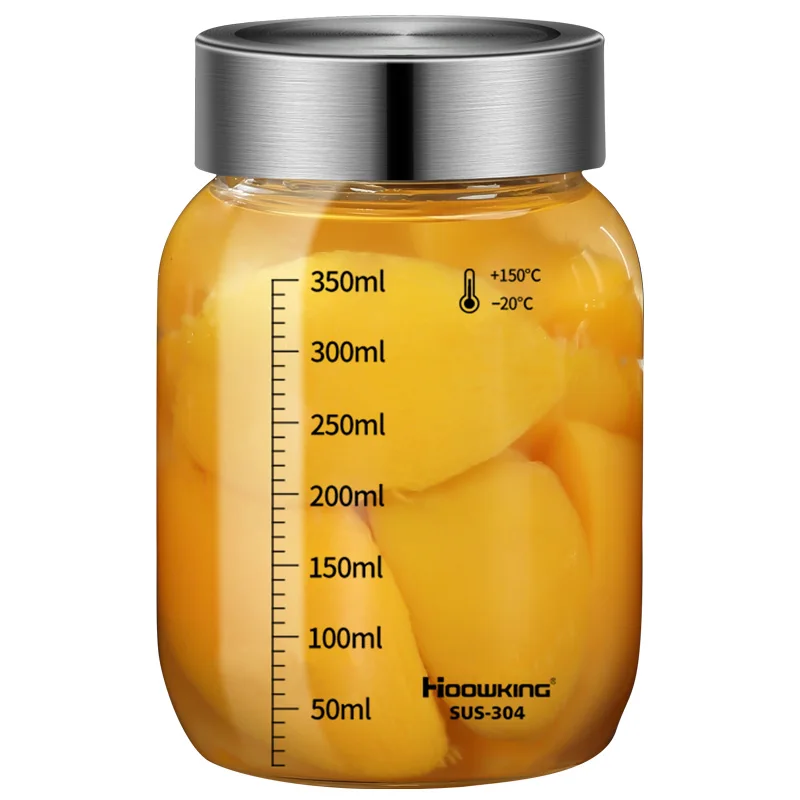 High Borosilicate Glass Airtight Jar Moisture Proof Coffee Tea Candy Jar Kitchen Spice Tank Honey Jam Tank Glass Containers Pot