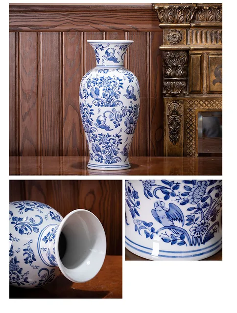 White Grand Vase Floor Luxury Chinese Porcelain Vintage Vase Terracotta Floreros  Decorativos Moderno Shabby Chic Home Decor - AliExpress