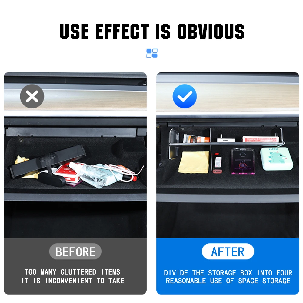 For Tesla Model 3 Y 2017 2023 Car Glove Box Partition Plate Separator Center Console Storage Glovebox Container Organizer Shelf