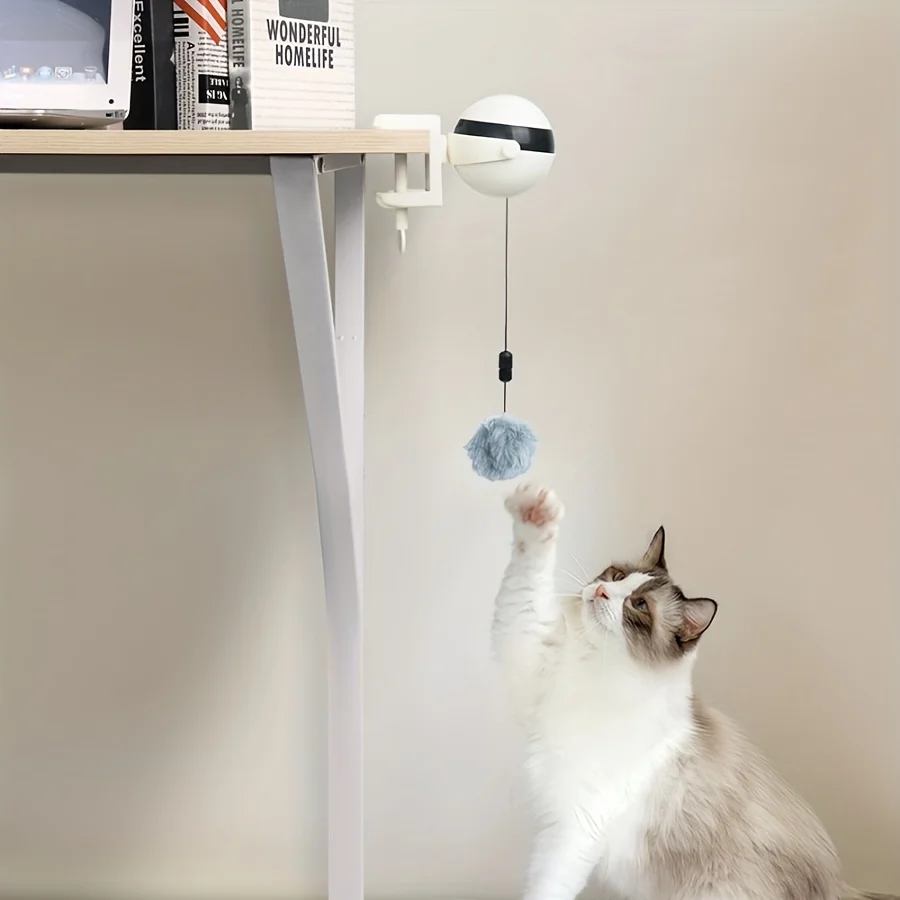 Cat Toy With Motion-Activated Lifting Plush Ball-Entertain And Exercise Your Indoor Cat