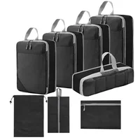 Breathable Mesh Travel Essentials, Packaging Cube, Hand Luggage Organizer, Compression Packaging, Lightweight, 8Pcs Set, 0280A 1