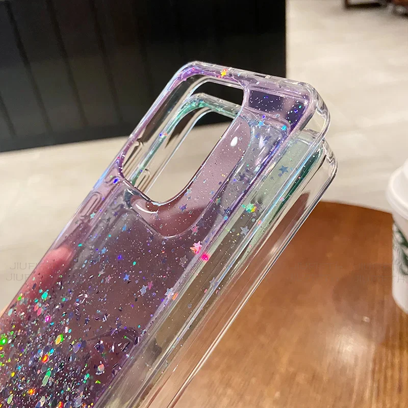 Glitter Star Sequin Clear Thin Case - Soft Protective Cover