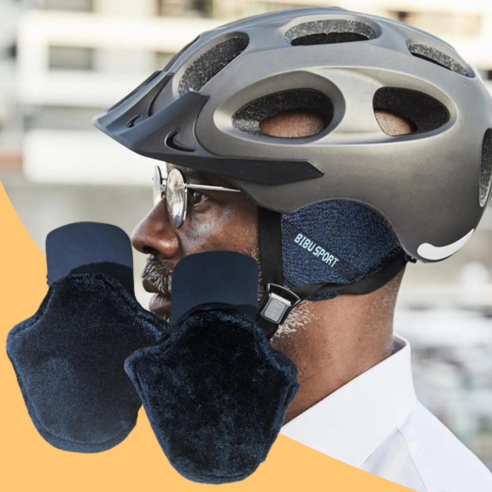 1 Pair Windproof Motorcycle Ear Pads Warm for Cycling Protective Covers for Biking Audible Riding Ear Warmers for HalfHelmets