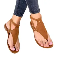 Sandales pour femmes, chaussures plates simples à Clip, chaussures à chevrons, sandales d'extérieur 6