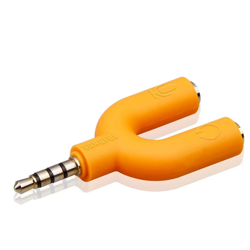 Dual Audio Headphone and Microphone Splitter Adapter