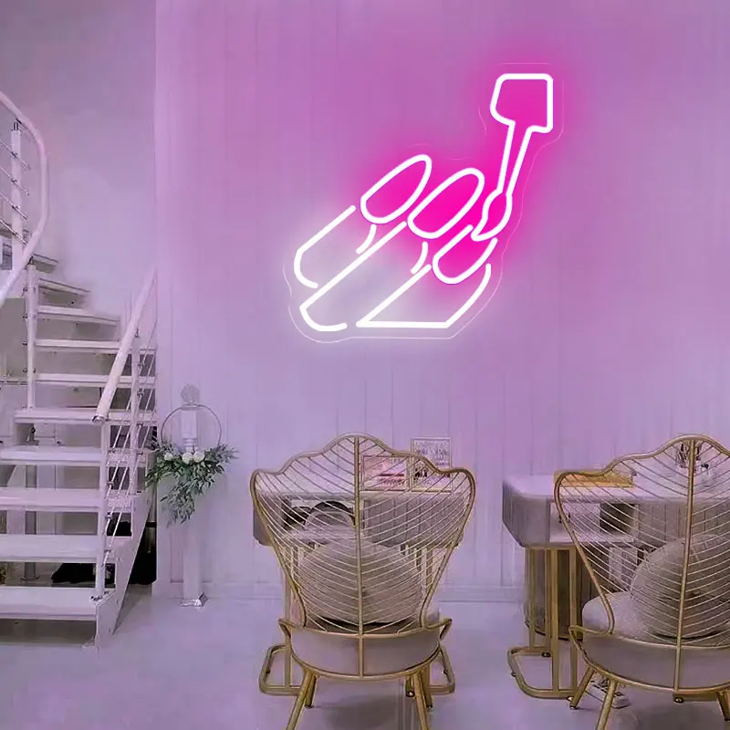 Custom Manicure Store Neon Sign Wall Decor Personalized Colourful Led Neon  Signs Light Lights For Nails Fingers Manicure Studio _ - Aliexpress Mobile