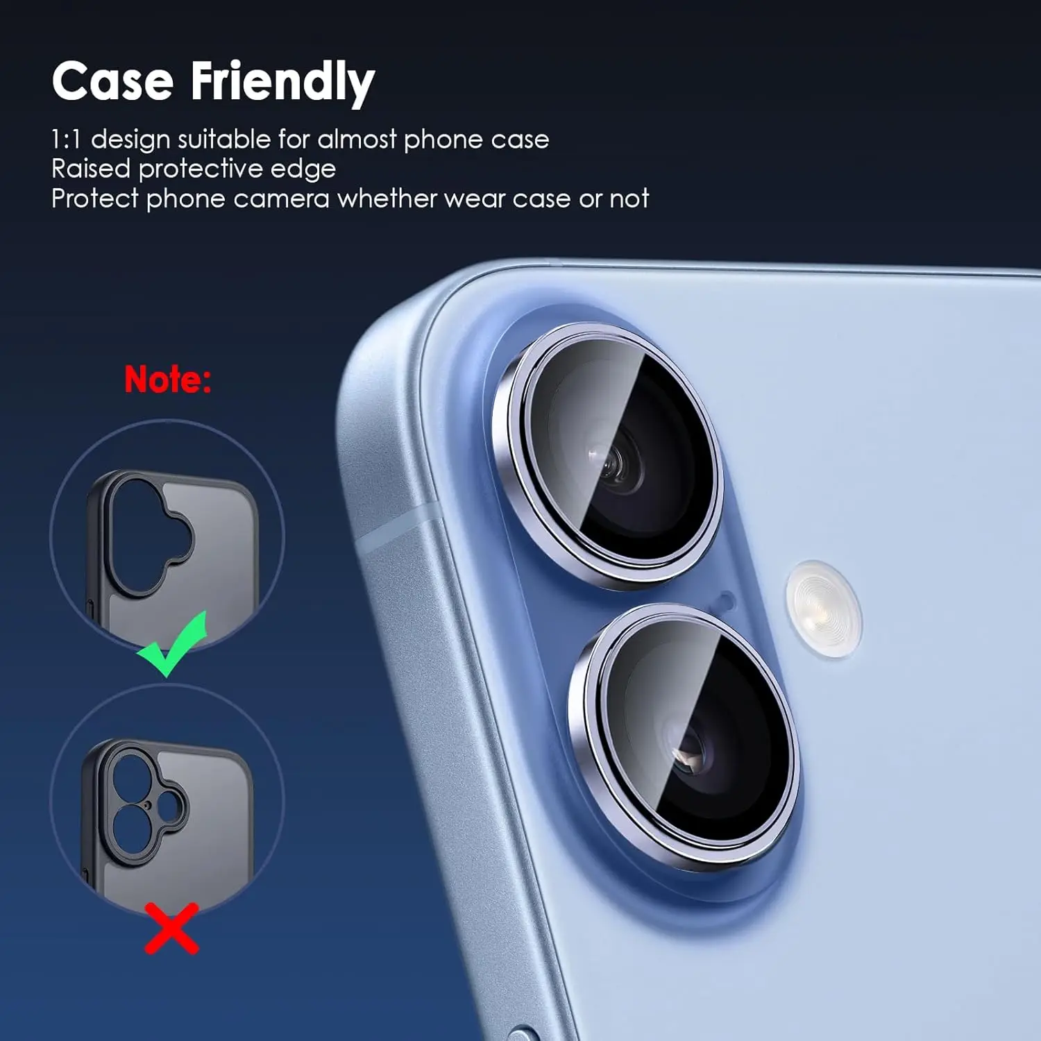 Premium Aluminum Alloy Camera Lens Protector with HD Tempered Glass Cover