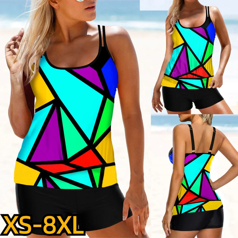 

2023 3D Print Tankinis Swimming New Tankinis Set Women's Fashion Monokini Swimwear Summer Beach Wear Two Piece Beach Swimwear