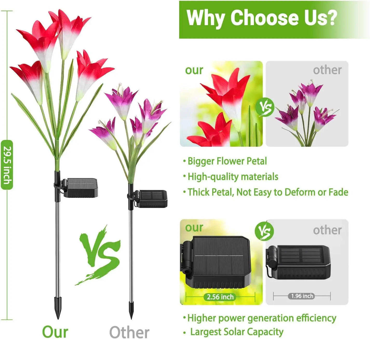 Outdoor Solar Lights Solar Garden Lawn Lights Bigger Lily Flowers landscape lighting for Outdoor Patio Yard Garden Decoration 4