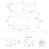 Engineered Stone Bathroom Vanity Top 36" with Undermount Left Side Sink Waterproof Anti-Scratches Easy to Clean 6