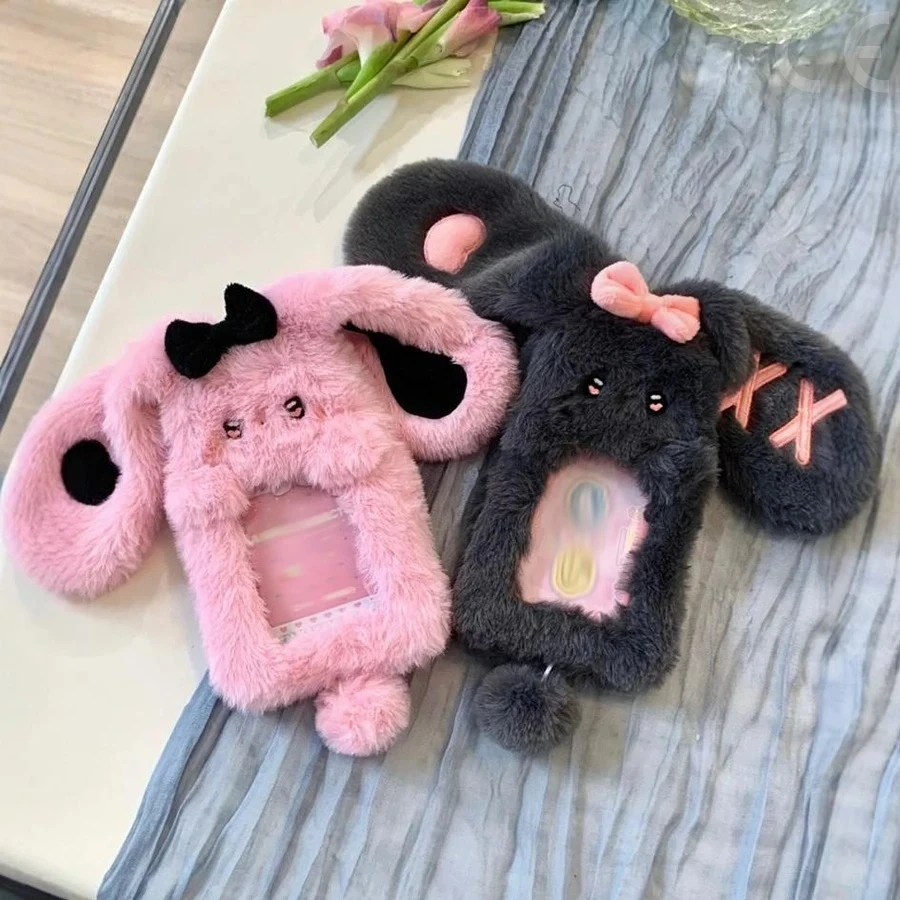 Card Holder 1pcs Plush Photocard Holder Cute Cartoon Photo Card Holder ID Credit Band Card Protector