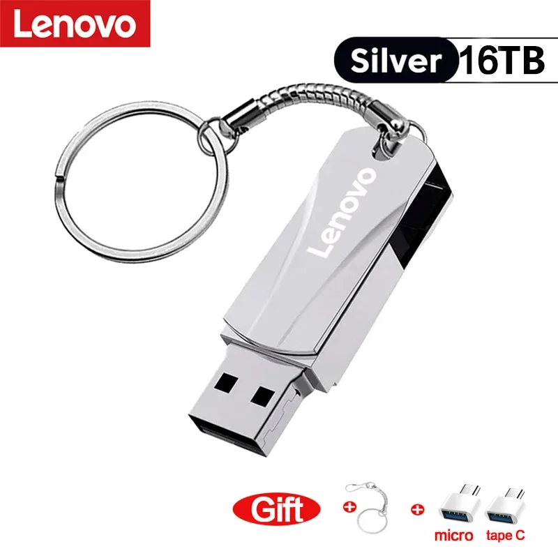 Lenovo 16TB 8TB USB blesk ovladače 3.0 USB 2TB 1TB kov vysoký rychlost pendrive přenosné tyčinka blesk paměť úložný U kotouč adaptér