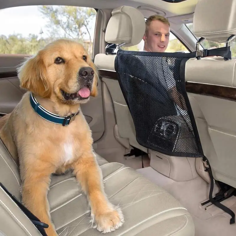 Vehicle Travel Dog Fence Automotive Backseat Dog Net Barrier Breathable Car Back Seat Pet Protective Network For Car Auto