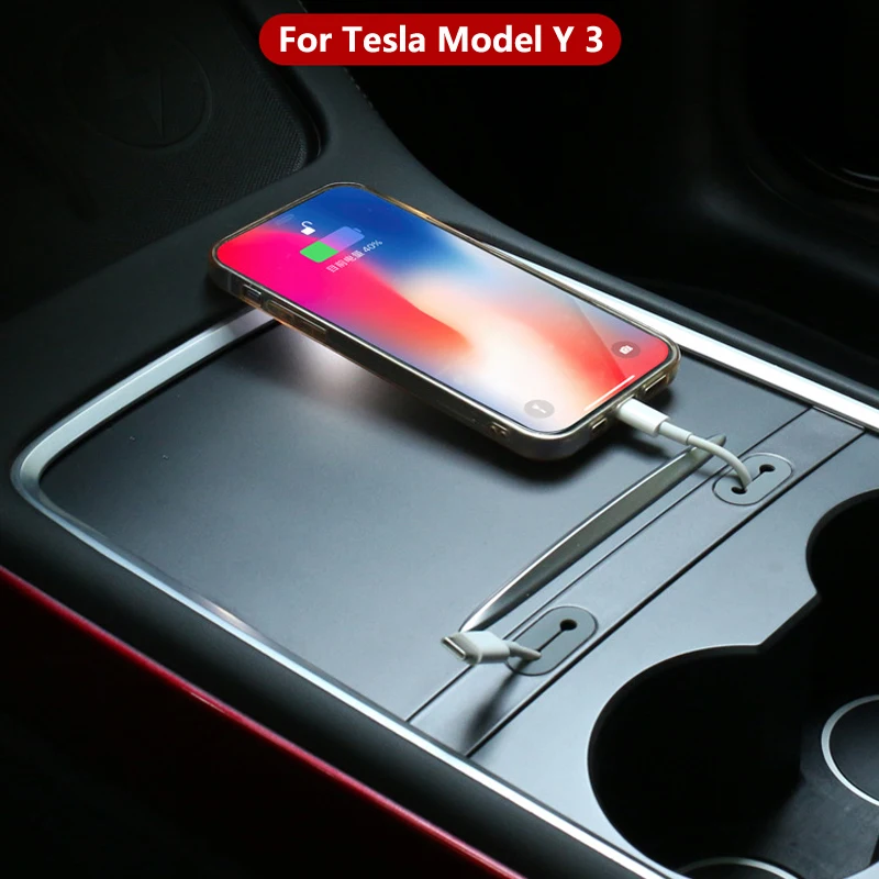 

For Tesla Model3 Model Y 3 Central Control Cable Box Charging Data Hub Storage Interior Modification Parts Car Accessories