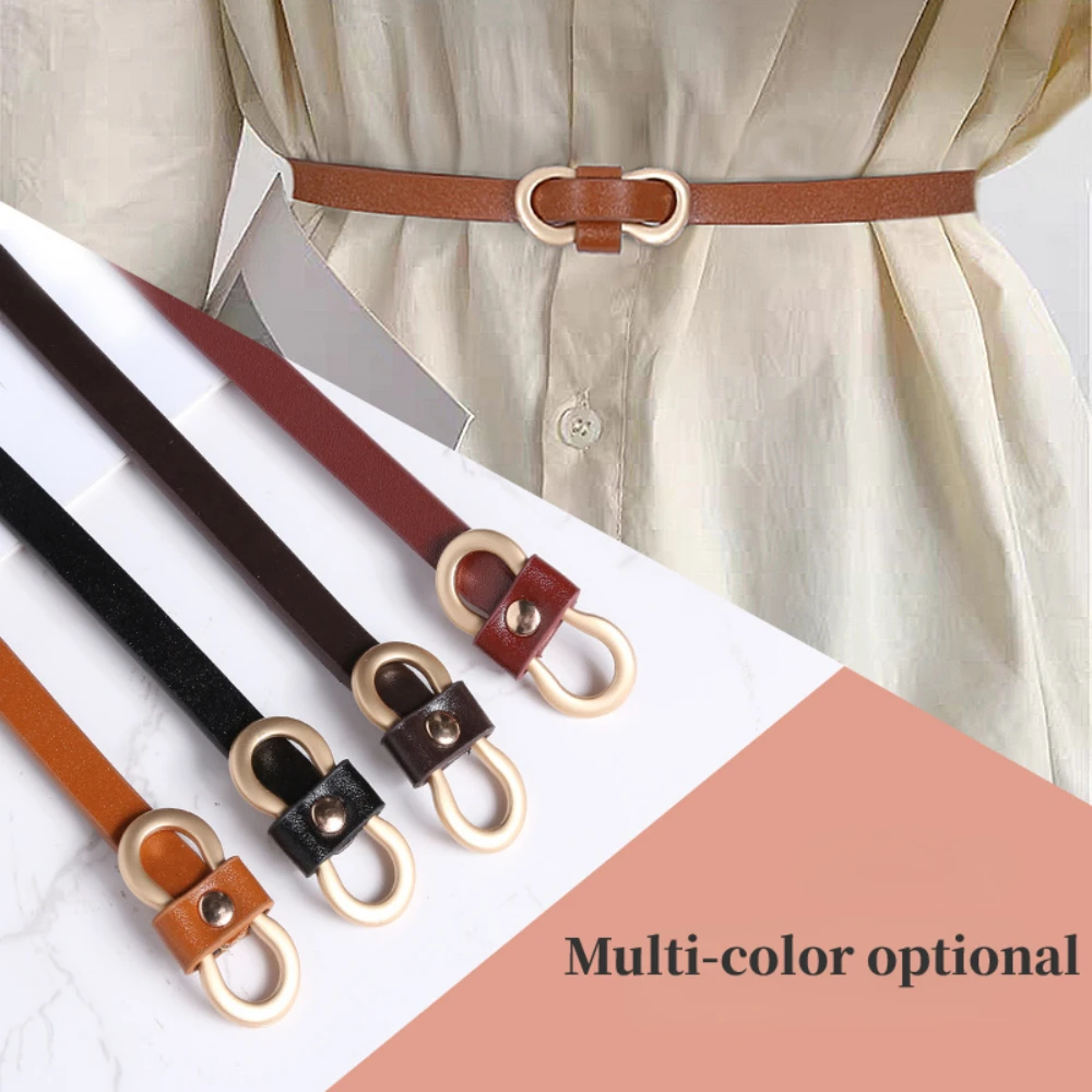 

Ремень женский тонкий, Модный Универсальный Регулируемый пояс из искусственной кожи для классической рубашки