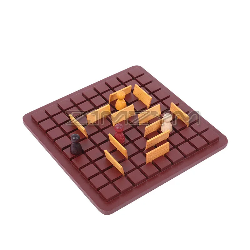 Wooden Checkers Board Tabletop Games Chess Two-Player Game Board Set Travel Portable Chess Game Sets Interactive For Family
