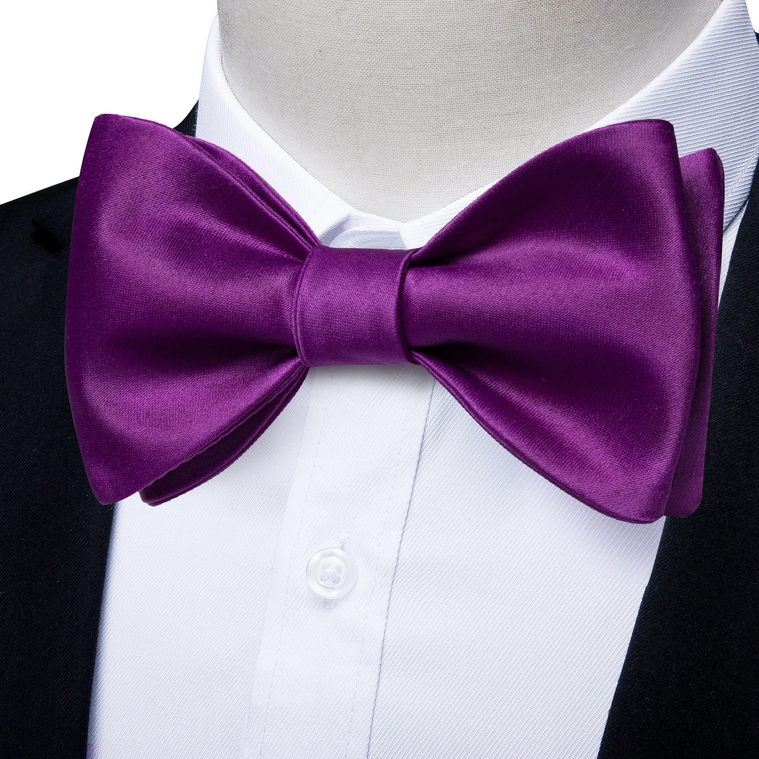 

Casual Bright Purple Self-tie Bow Ties Luxury Wedding Bowties For Man Groom Party Office Men's Bowtie Handkerchief Cufflinks Set