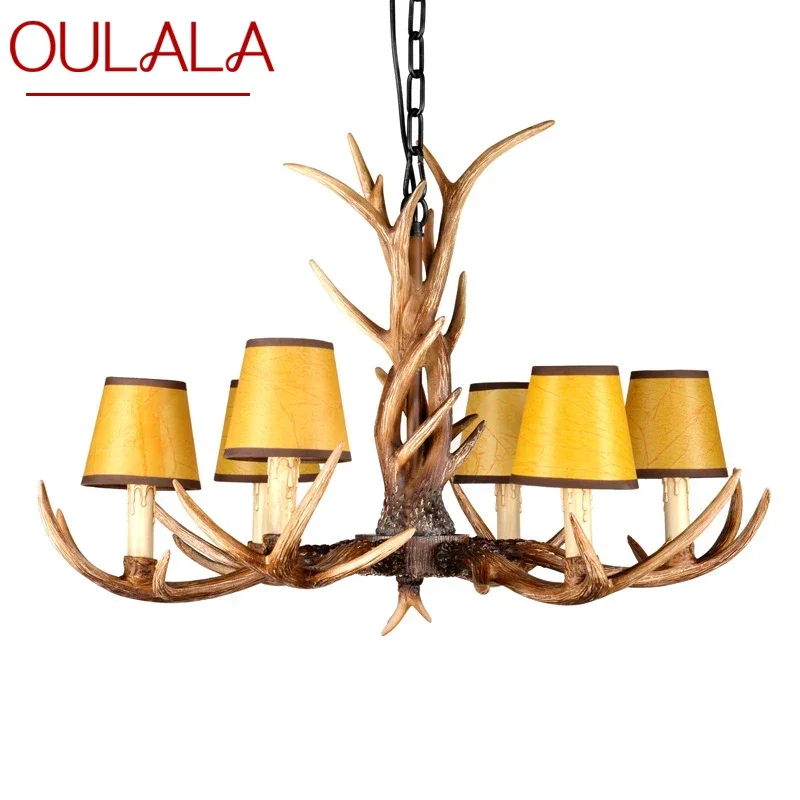 

OULALA Nordic Antler Pendent Lamp American Retro Living Room Dining Room Villa Coffee Shop Clothing Store Decoration Chandelier