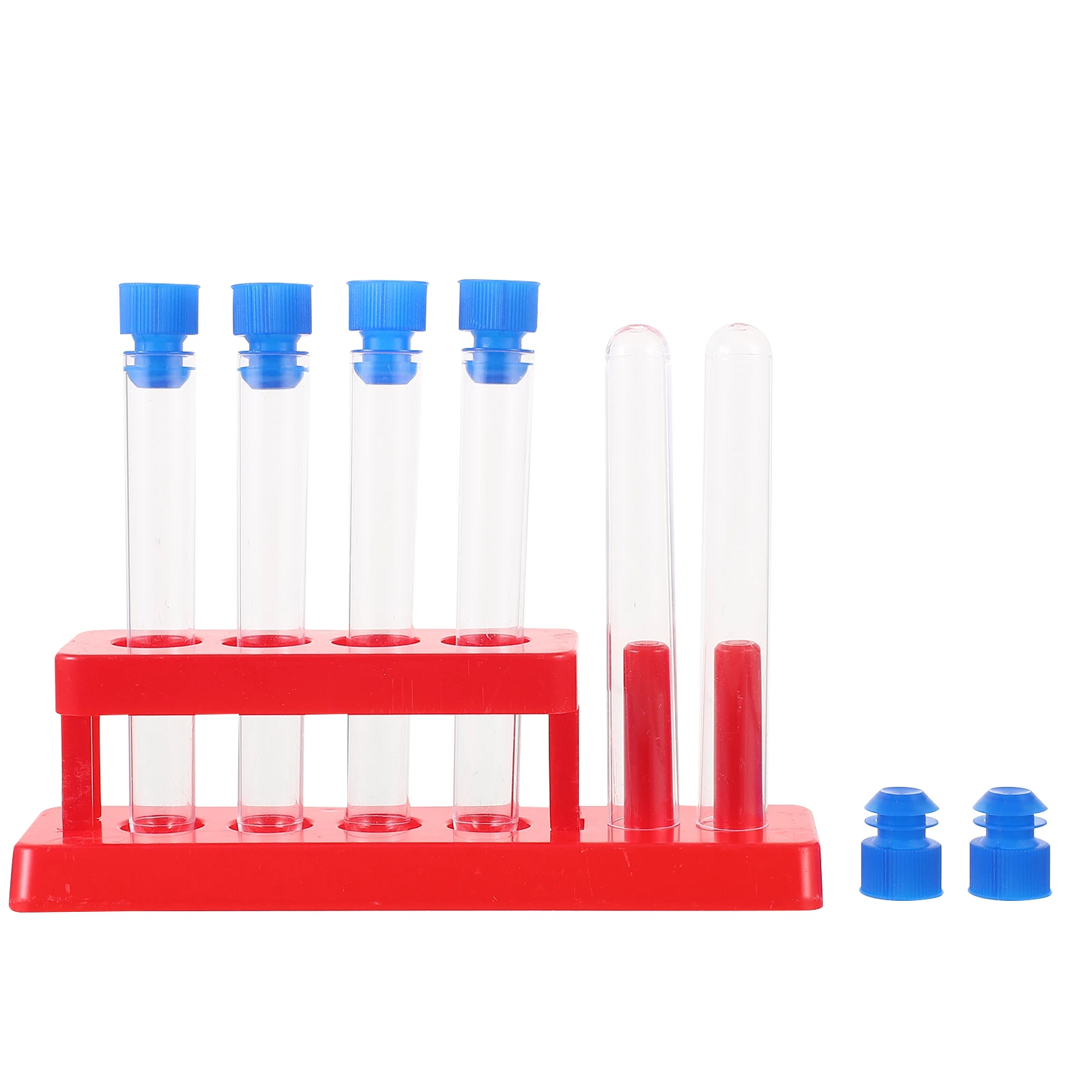1 Set Kids Plastic Test Tubes Droppers Tube Rack 4 Tubes 1 Rack plastic test tubes plastic centrifuge tube holder