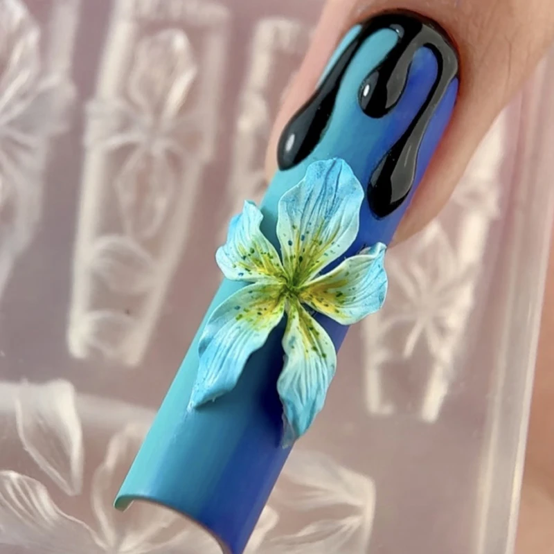 Cartoon Mini Lotus Blume Form Silikon Nagel Form Nagel Stempeln Dekorationen Nägel DIY Design Maniküre Kunst Werkzeug – Detail 6