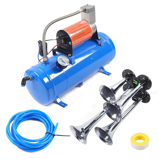 4 Trompete Train Air Horn Kit Mit 150 PSI 3 Liter 12V Luft Kompressor  150dB+ Truck Accessoires