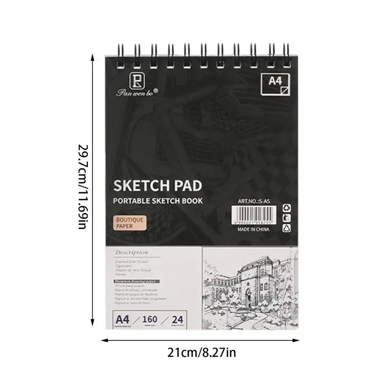 Sketch Paper Pad Art Sketchbook Sketch Pad With Top Spiral Bound Acid Free Painting Supplies 24 Sheets Sketching Book For images - 6