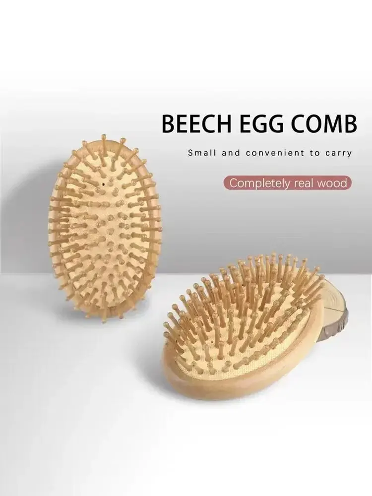 Wooden Massage Comb Mini Brush Massage Detangling Hairbrush No Handle Scalp Care Styling Comb for Straight Curl Hair 5