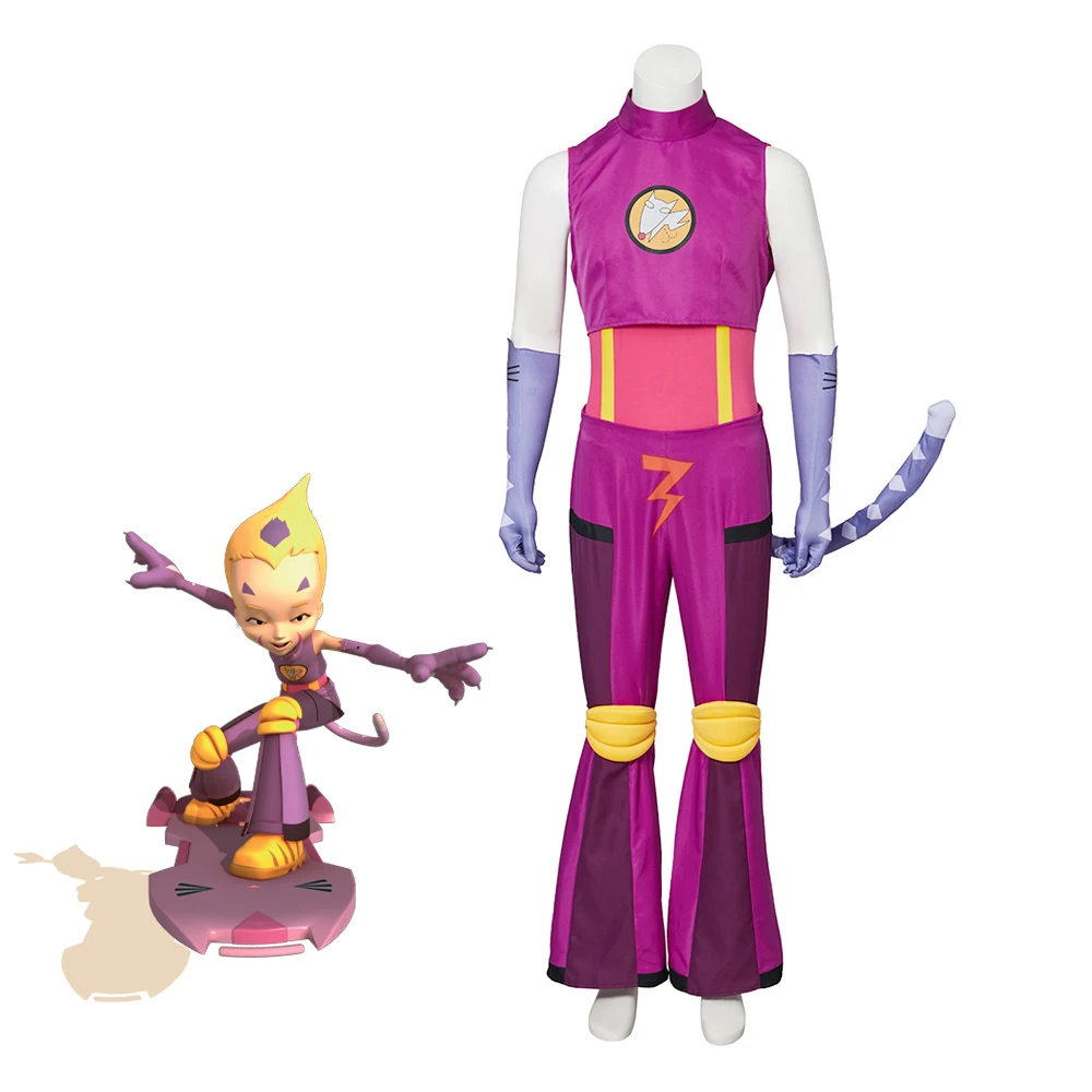 

Костюм Lyoko Cosplay Odd Della роббии из аниме-кода, полный комплект с перчатками и хвостом, карнавальные костюмы на Хэллоуин