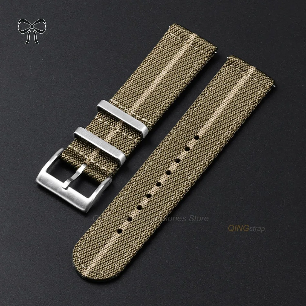 Quick Release Nylon Woven Canvas Watch Band - Military Sport Style Wristband