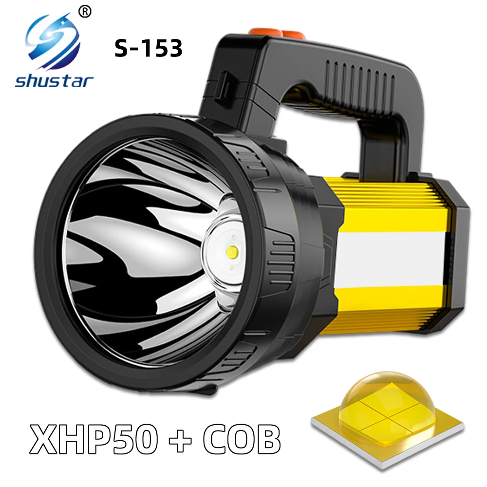 Powerful Spotlight Searchlight Flashlight Large Capacity Lithium Battery Rechargeable Lamp With Power Bank Function Portable led flashlight camping lamp led work light camping lights