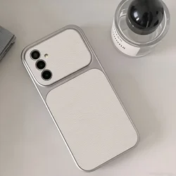 Elegant White Leather Phone Case - Minimalist Design - Galaxy A57 5G (White)