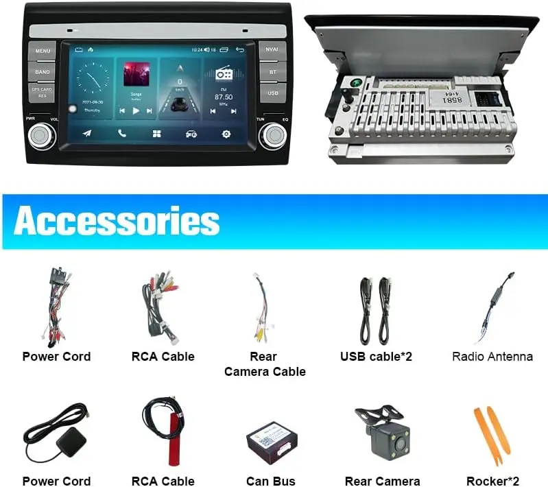 Car Radio for Fiat Bravo 2007-2012, Touch Screen Android 13 Stereo Support CarPl